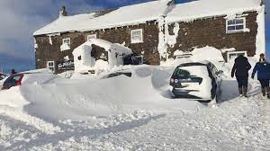After a storm, dozens of people are trapped in England’s highest pub.