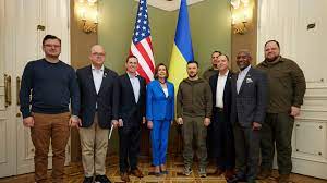 US Pelosi leads congressional delegation to Kyiv and Poland; pledges American support.