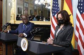 Debt-ridden Ghana gets a bailout of $139m as U.S VP Harris visits Africa.